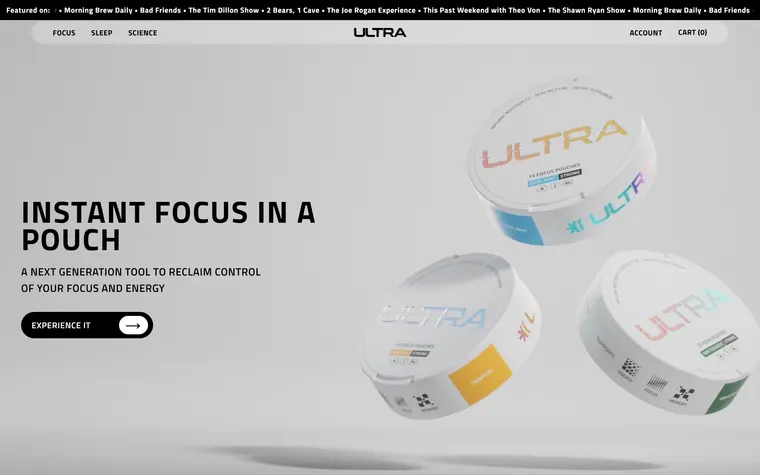 Ultra homepage